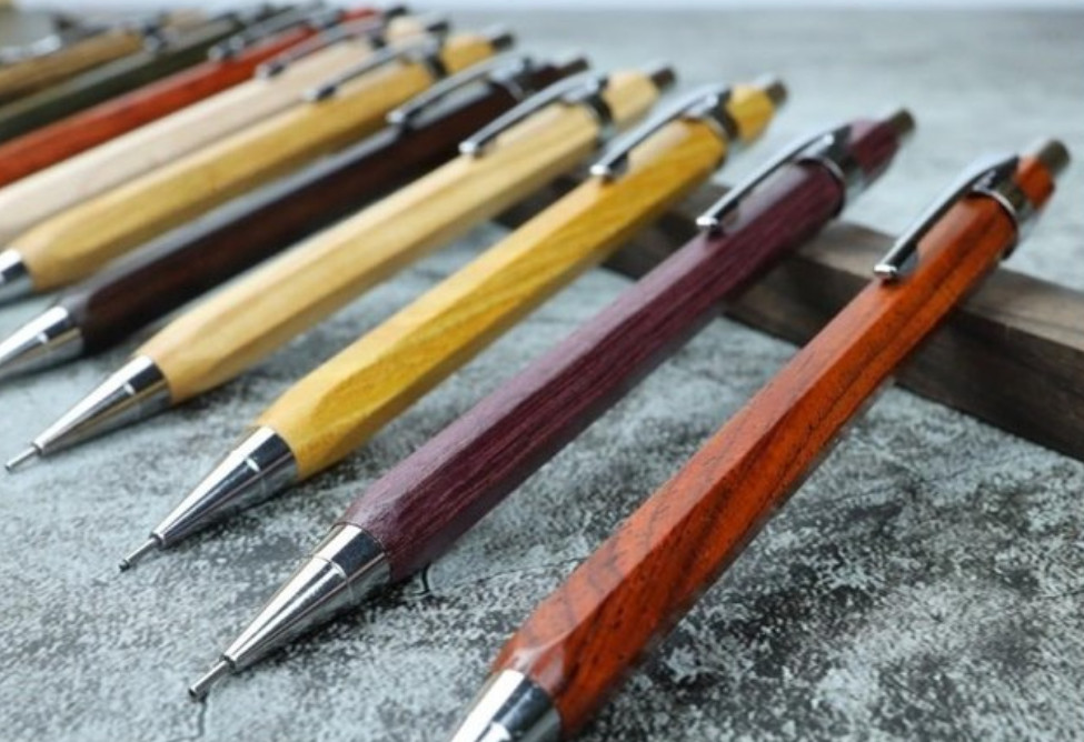 Handmade Mechanical Pencil Lignum vitae Wood Twoonewood Hexagonal 0.5m Handcraft