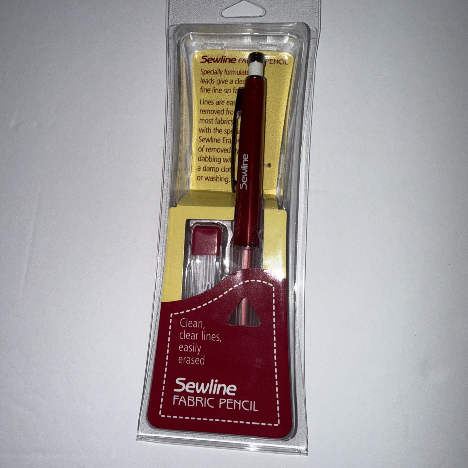 Sewline Mechanical Fabric Pencil White Clear Fine Lines Easily Removed/Quilters