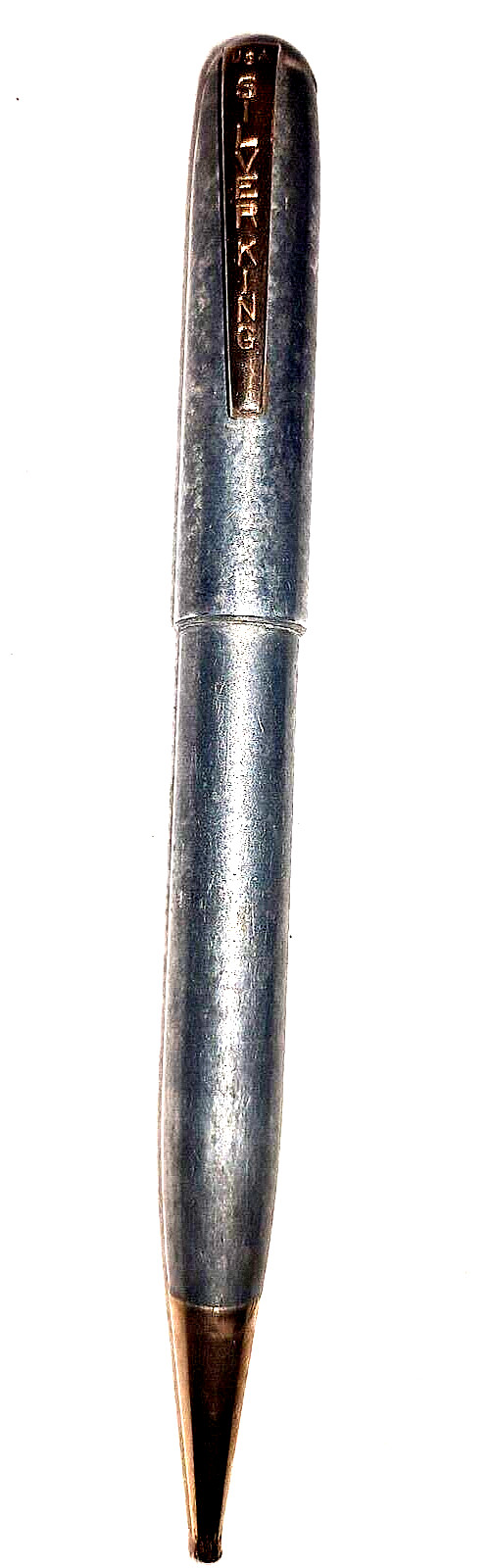 “SILVER KING” Aluminum Bodied/Polished Brass Trim Working Mechanical Pencil