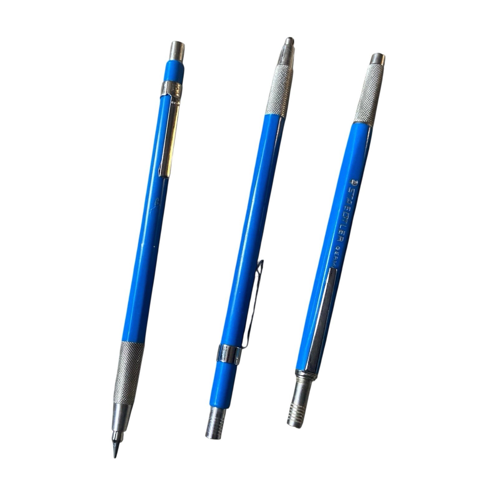 Vintage Staedtler Mars 780 Leadholder 3 Mechanical Pencils & 4 Leads Germany