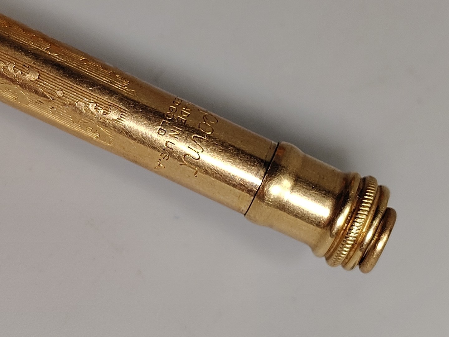 Redipoint 4” Chatelaine Deco Fleur De Lis Design Rolled Gold Mechanical Pencil