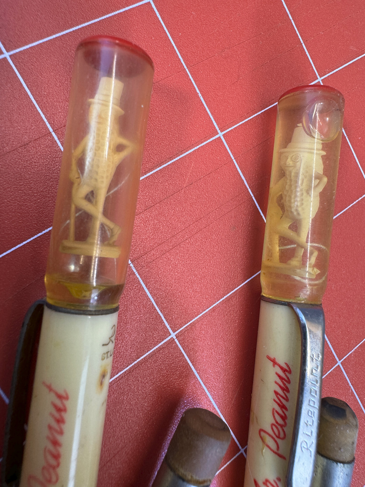 Lot of 2 Vintage Planters Mr. Peanut Mascot Advertising Mechanical Pencil