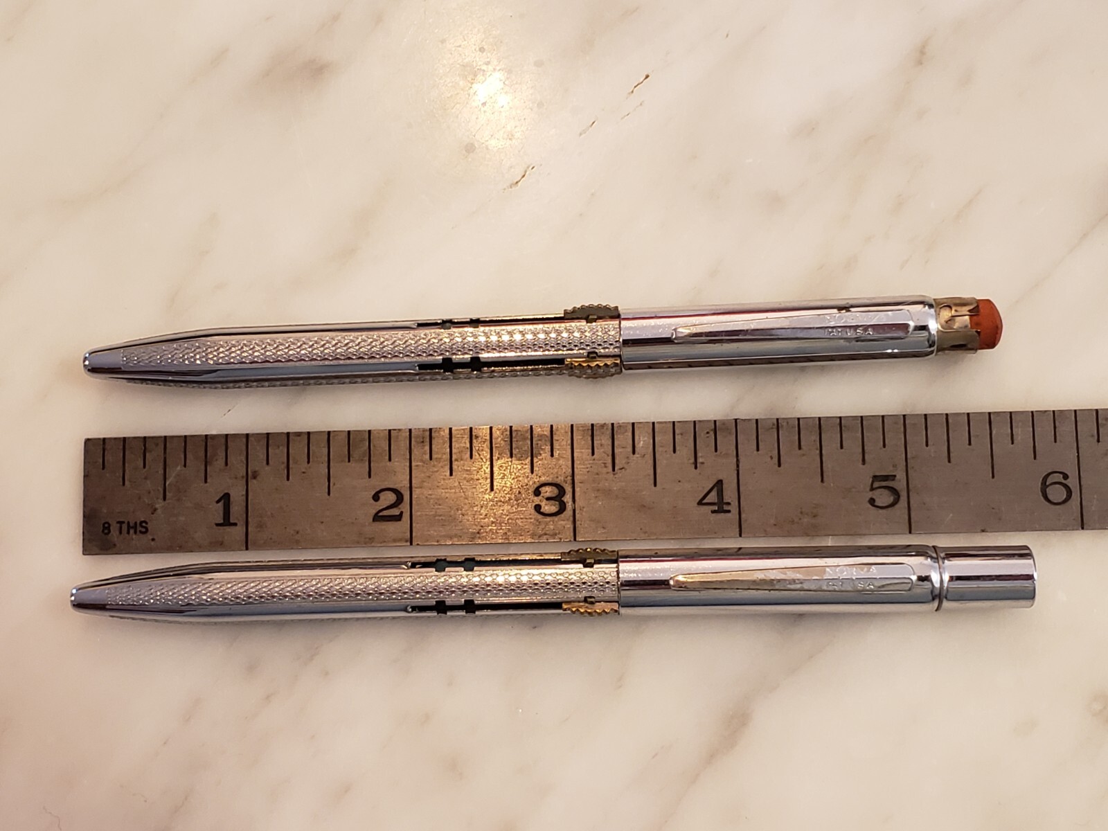 2x NORMA FOUR COLOR MECHANICAL PENCILS, Silver Rare Vintage Original