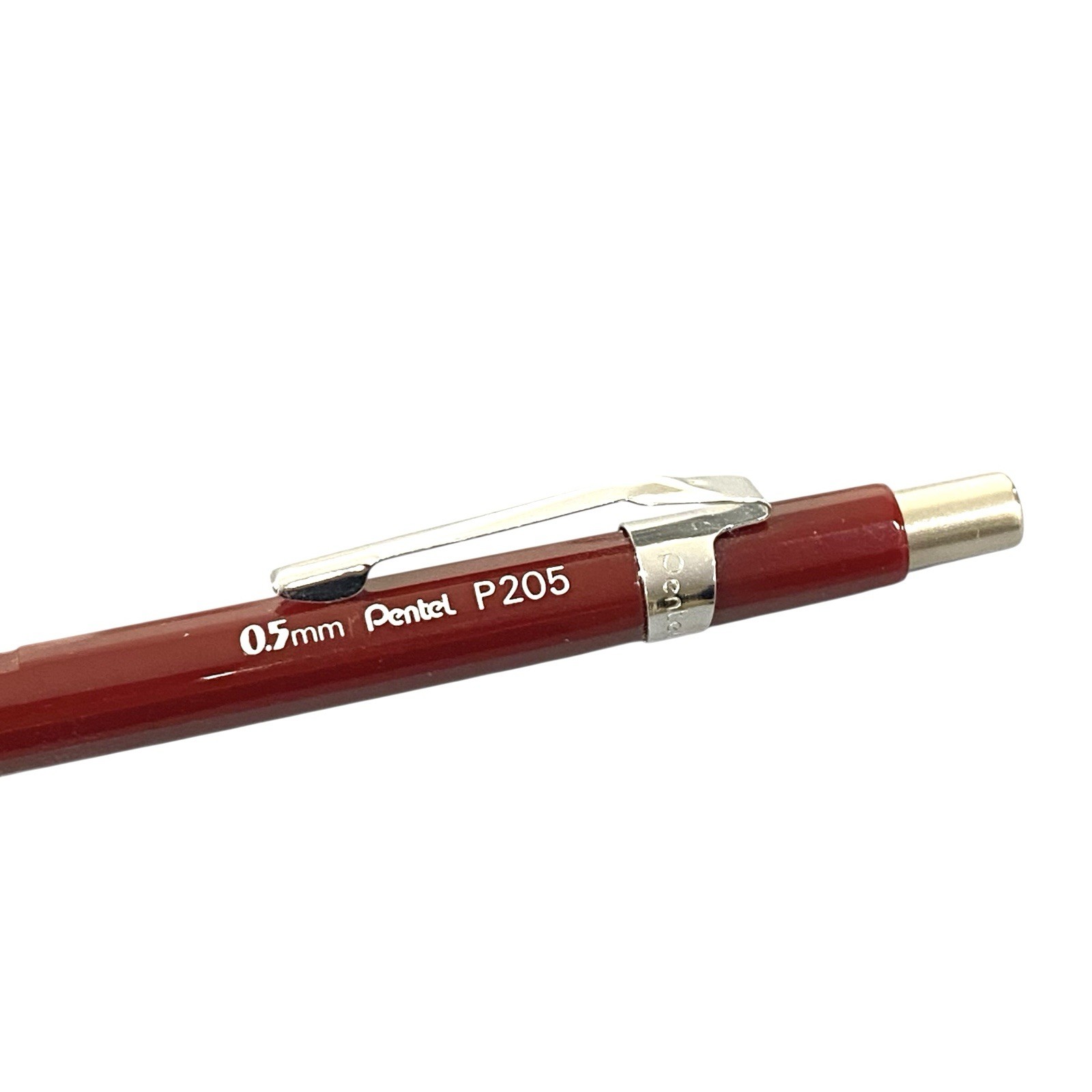 Vintage DARK RED BARREL Pentel P205 Mechanical Pencil Japan .5 MM