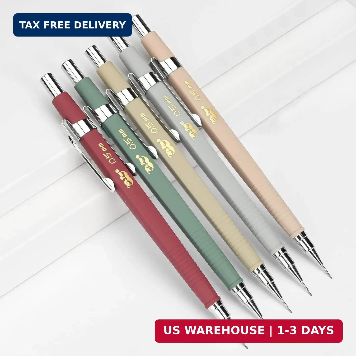 Mr. Pen- Mechanical Pencil Set with Lead and Eraser Refills, 5 Pack | 0.5mm, Ske