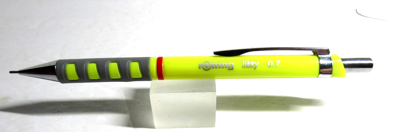 rOtring Tikky YELLOW Mechanical Pencil, 0.7 mm-NEW +FREE VELVET POUCH