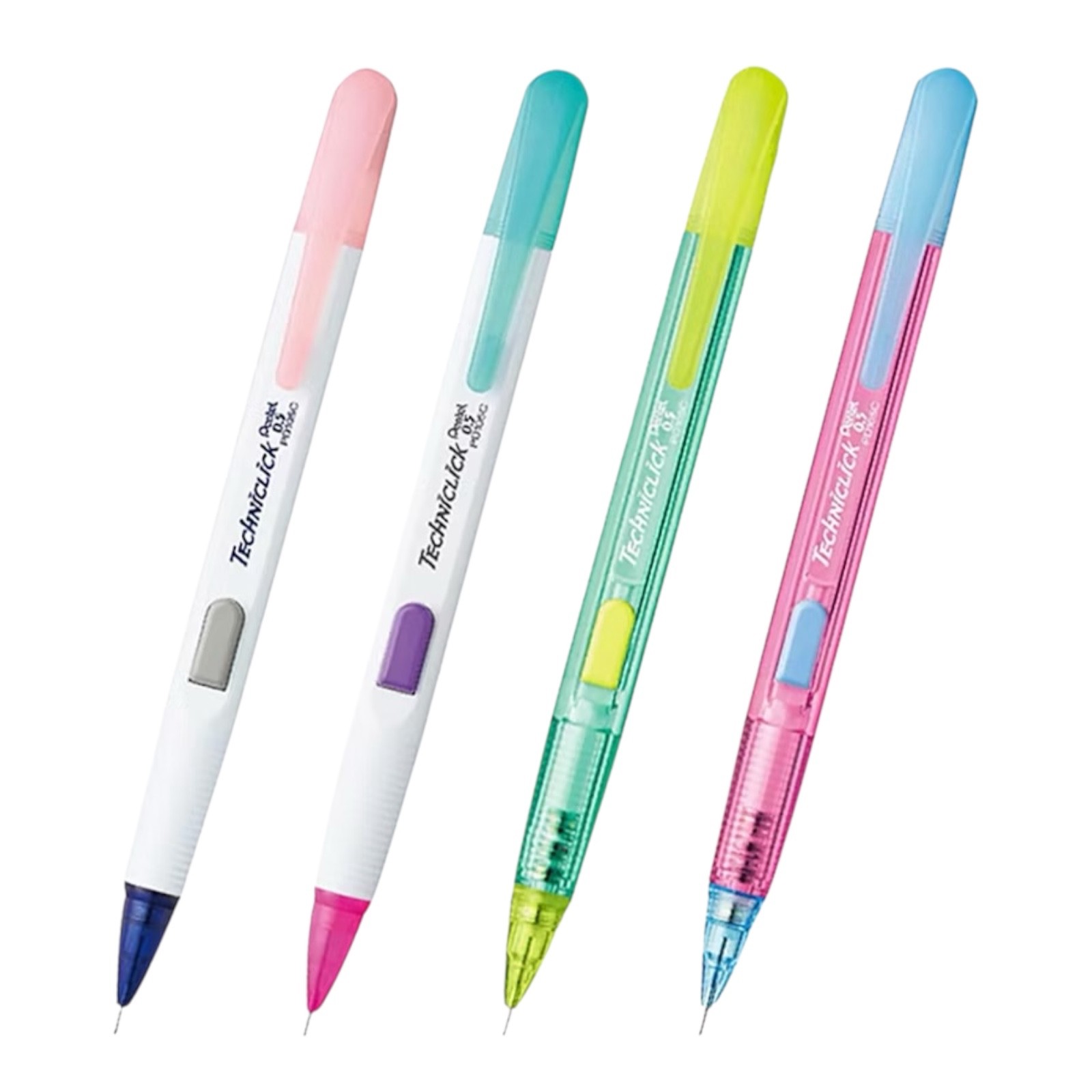 x12 Pentel Techniclick Mechanical Pencil 0.5 mm Slide Click Set Mix Color Kids