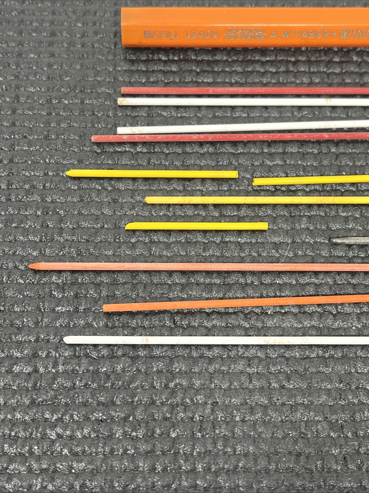 Vintage A. W. Faber Castell Techno-TONE 2mm Drawing Lead Yellow White Red lot