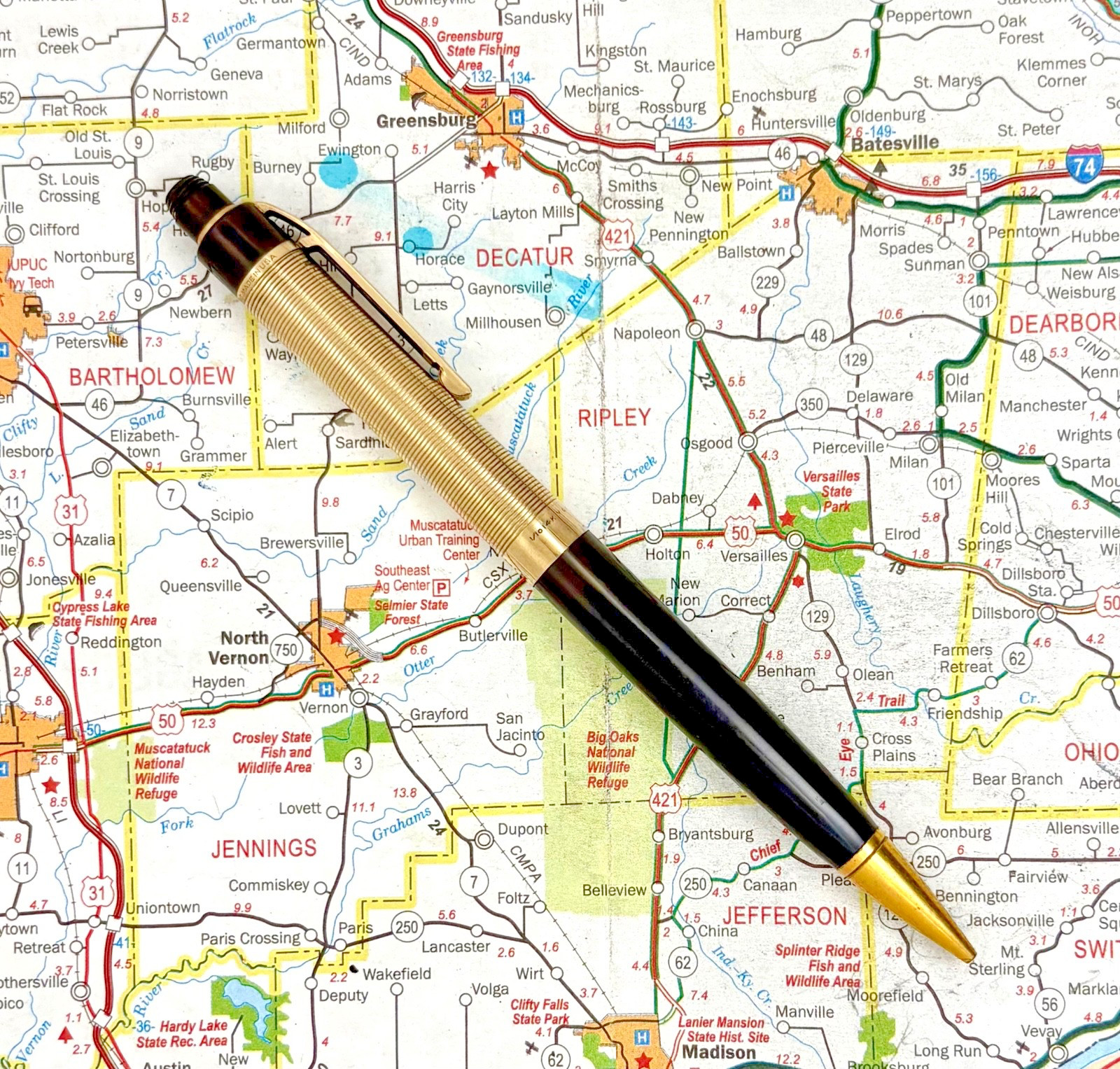 Vintage Wahl Eversharp Skyline Pencil Navy Blue with 1/10 14k gold-filled cap