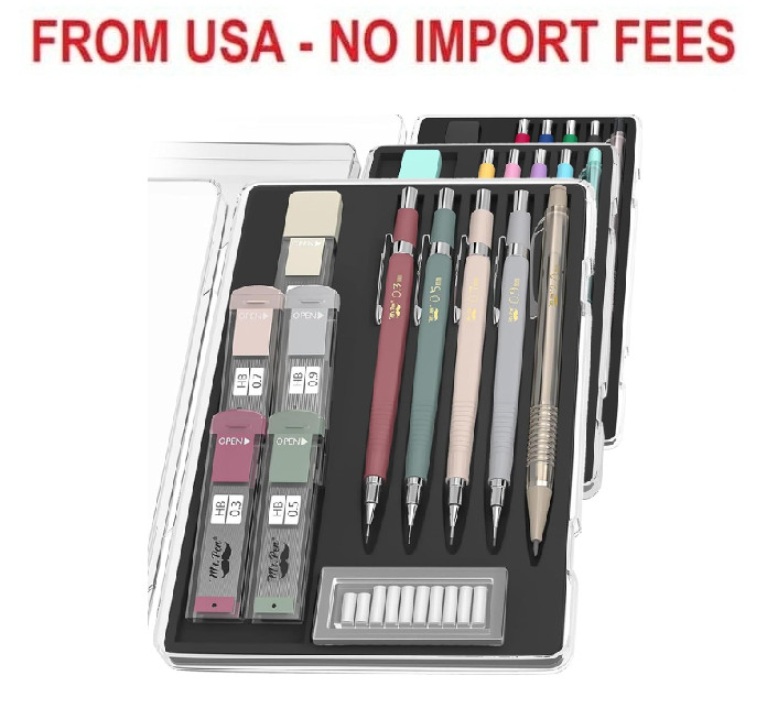 Mr. Pen- Art Mechanical Pencil Set, 5 Sizes (0.3, 0.5, 0.7, 0.9, 2.0mm) | 5 HB L