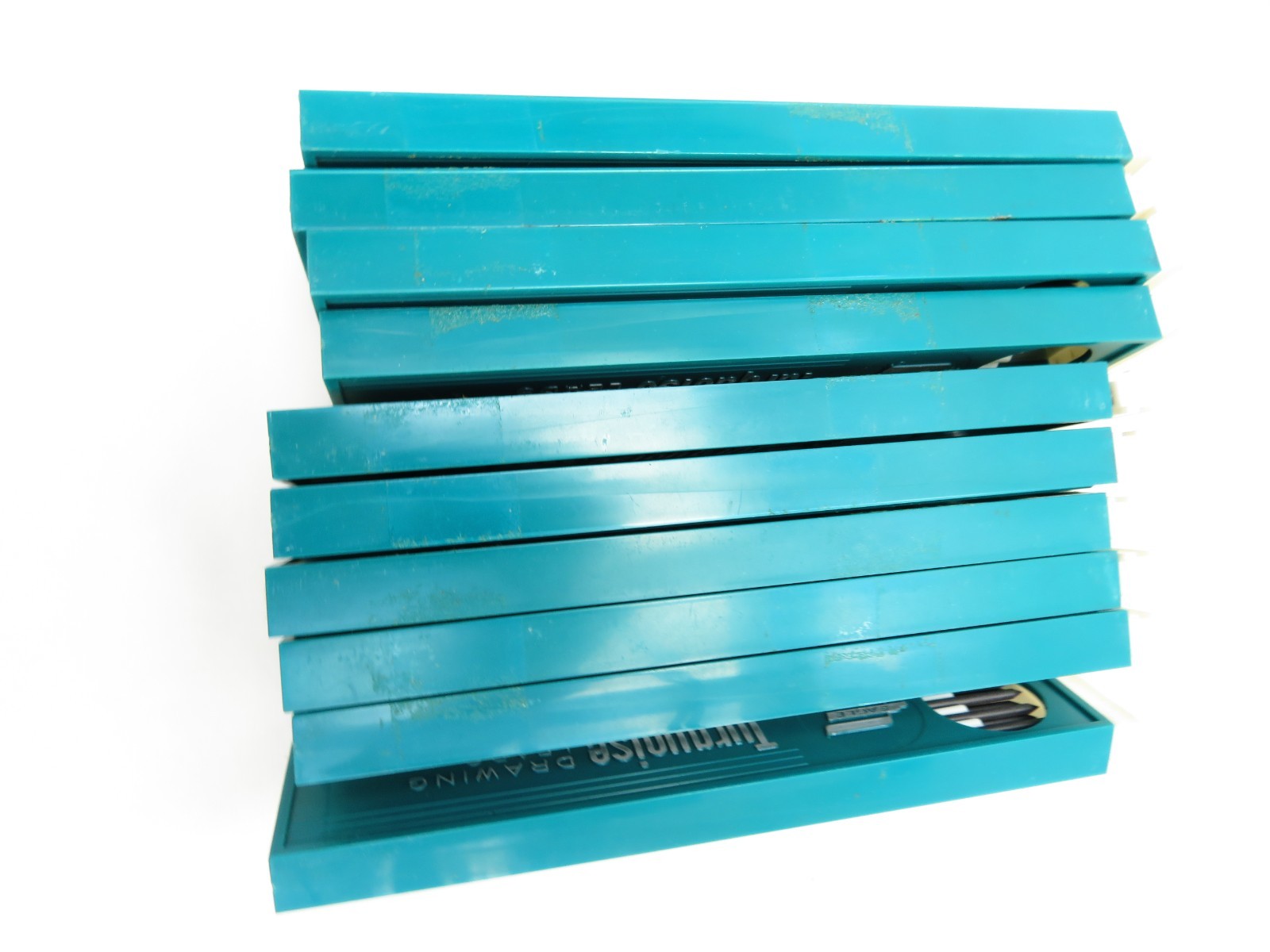 Vintage Eagle Turquoise Drawing Leads 10 Cases Assorted HB H B F 3H 4H Partial