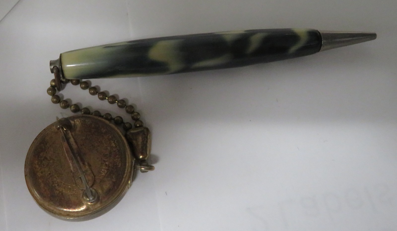 Ketcham McDougall Retractable Pin Brooch & Celluloid Golf Mechanical Pencil 1930
