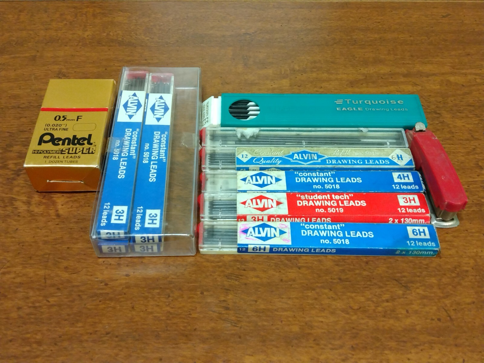 Large Lot of Vintage ALVIN CONSTANT DRAWING LEADS 3H 4H 6H & PENTEL Erasers