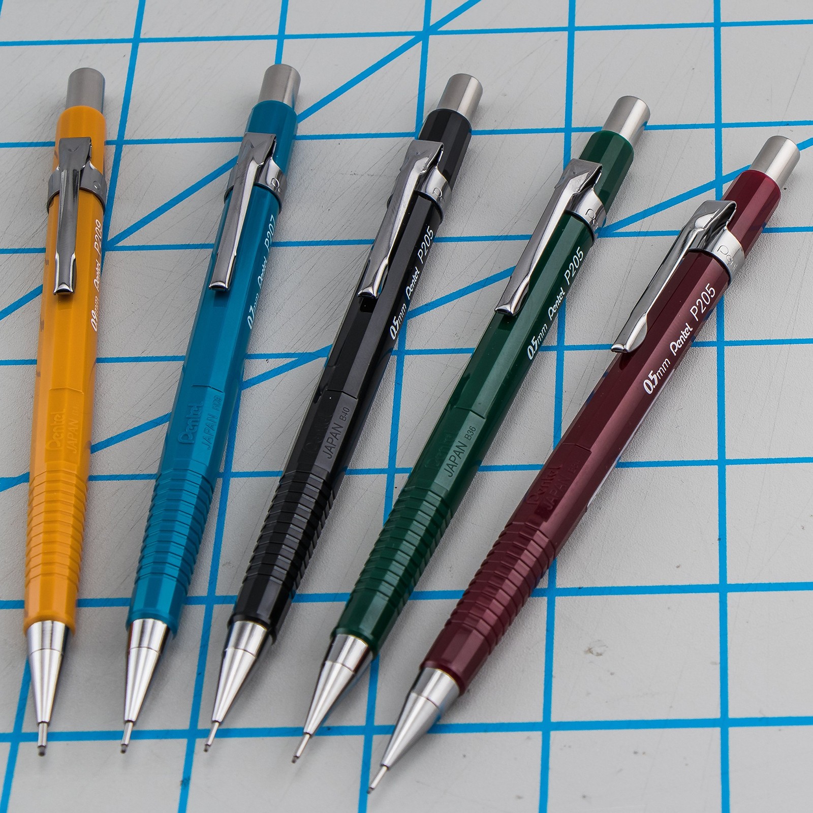 Pentel Sharp Mechanical Pencil 0.7mm Blue Barrel 12 Count Super Hi Polymer Lead