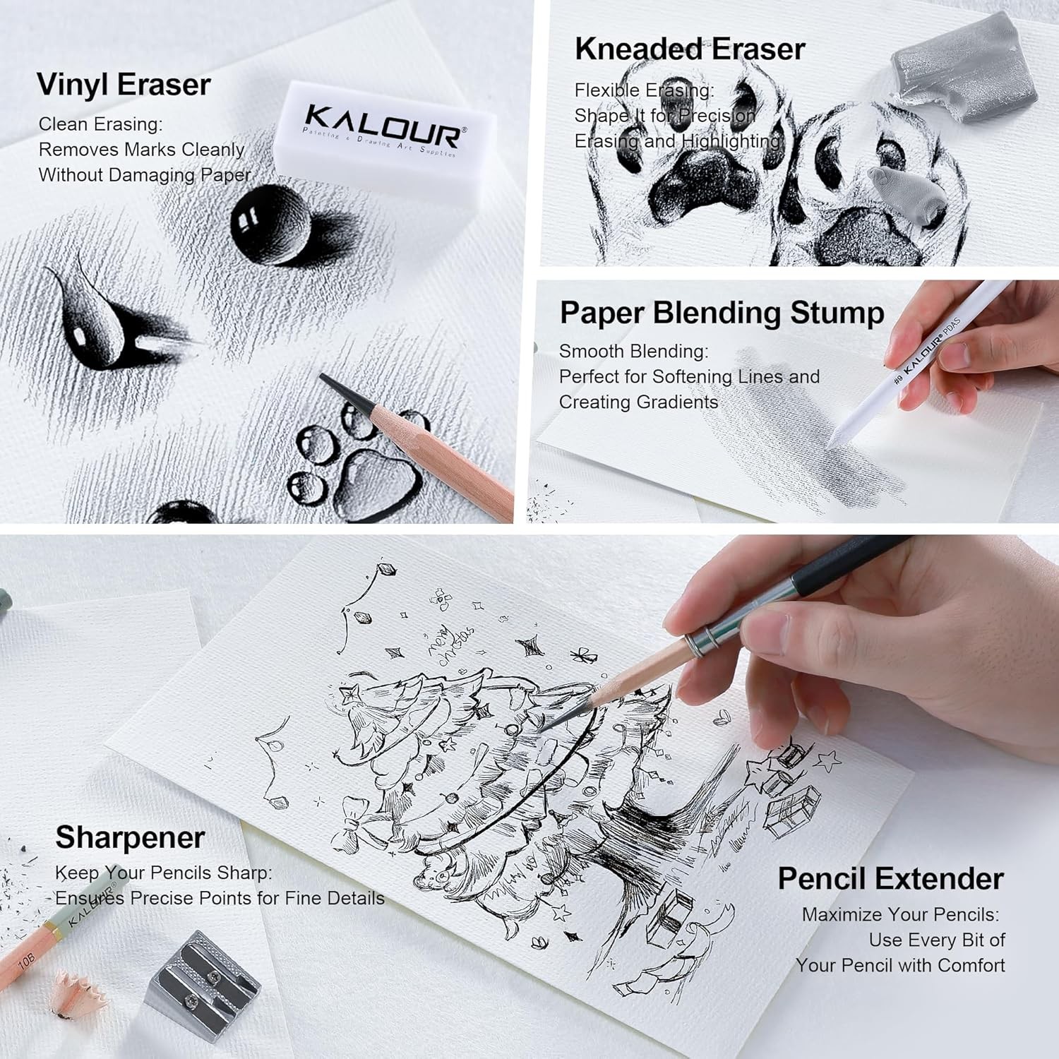 KALOUR 25-Piece Professional Sketch Pencil Set 1 Count (Pack of 25), Gray