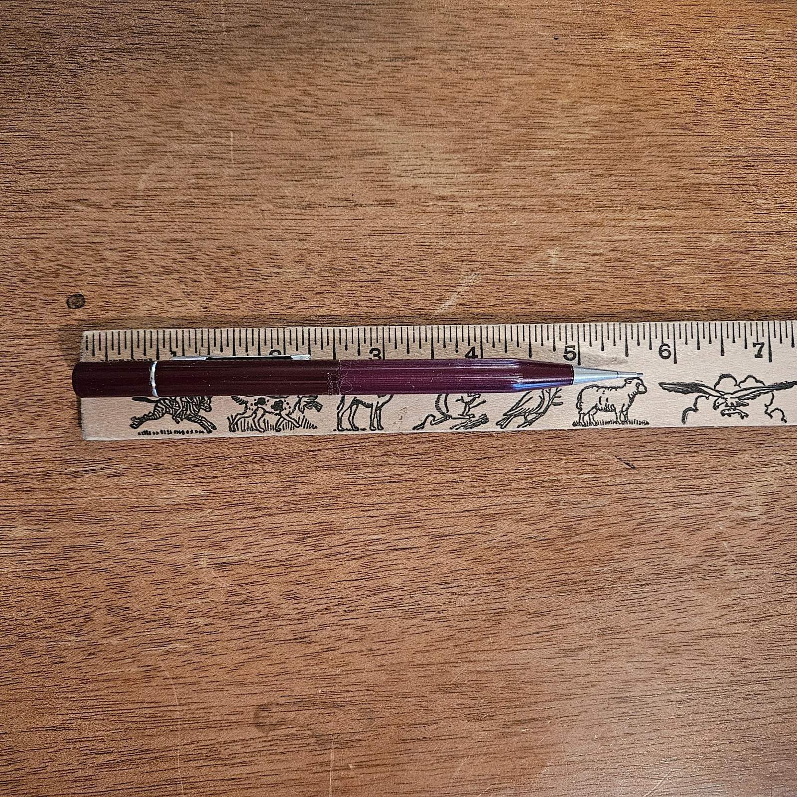 Vtg Dixon Rite-Rite Mechanical Pencil Burgundy Red Threadline Viewpoint Works