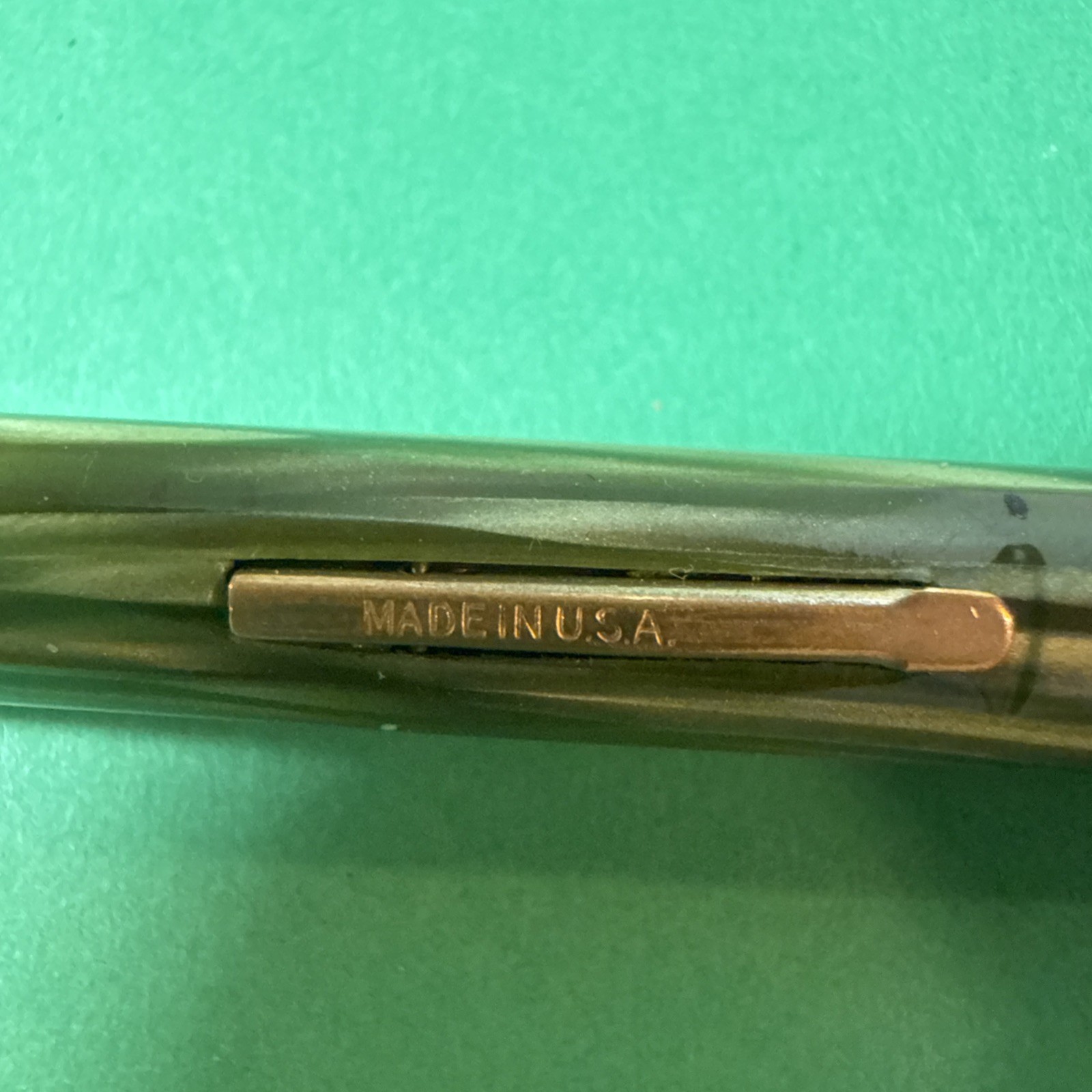 Vintage Champion Fountain Pen/Mechanical Pencil Combo, Green Marbled Finish