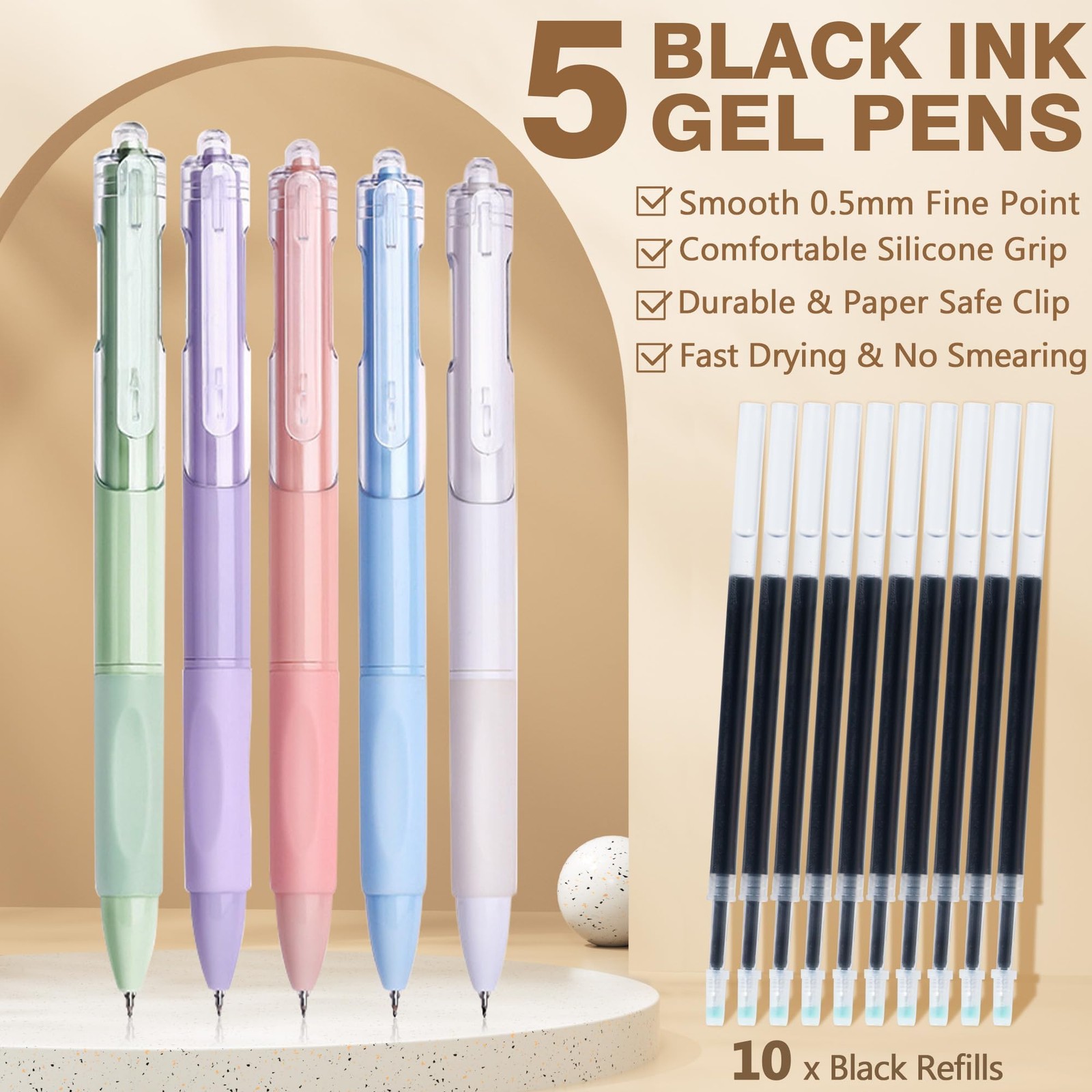 62 PCS Aesthetic School Supplies Set Pencil Case Highlighters Gel Pens