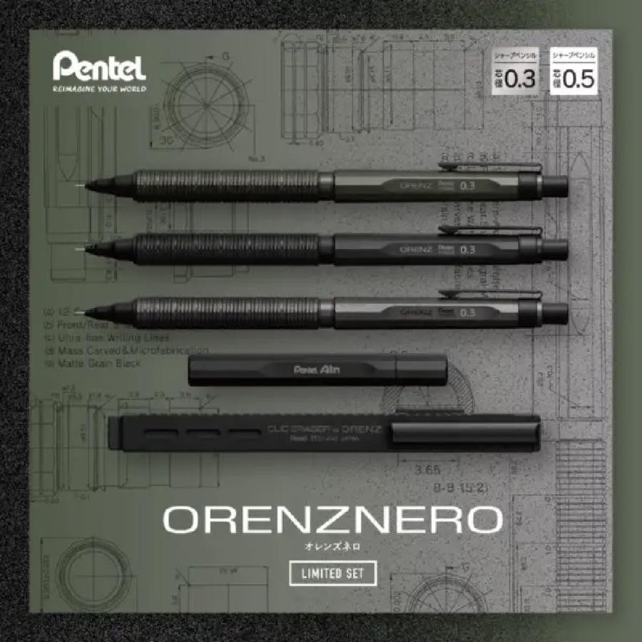 Pentel ORENZNERO Limited Set [Green Black] 0.3mm PP3003-DAST NEW w/Box JAPAN