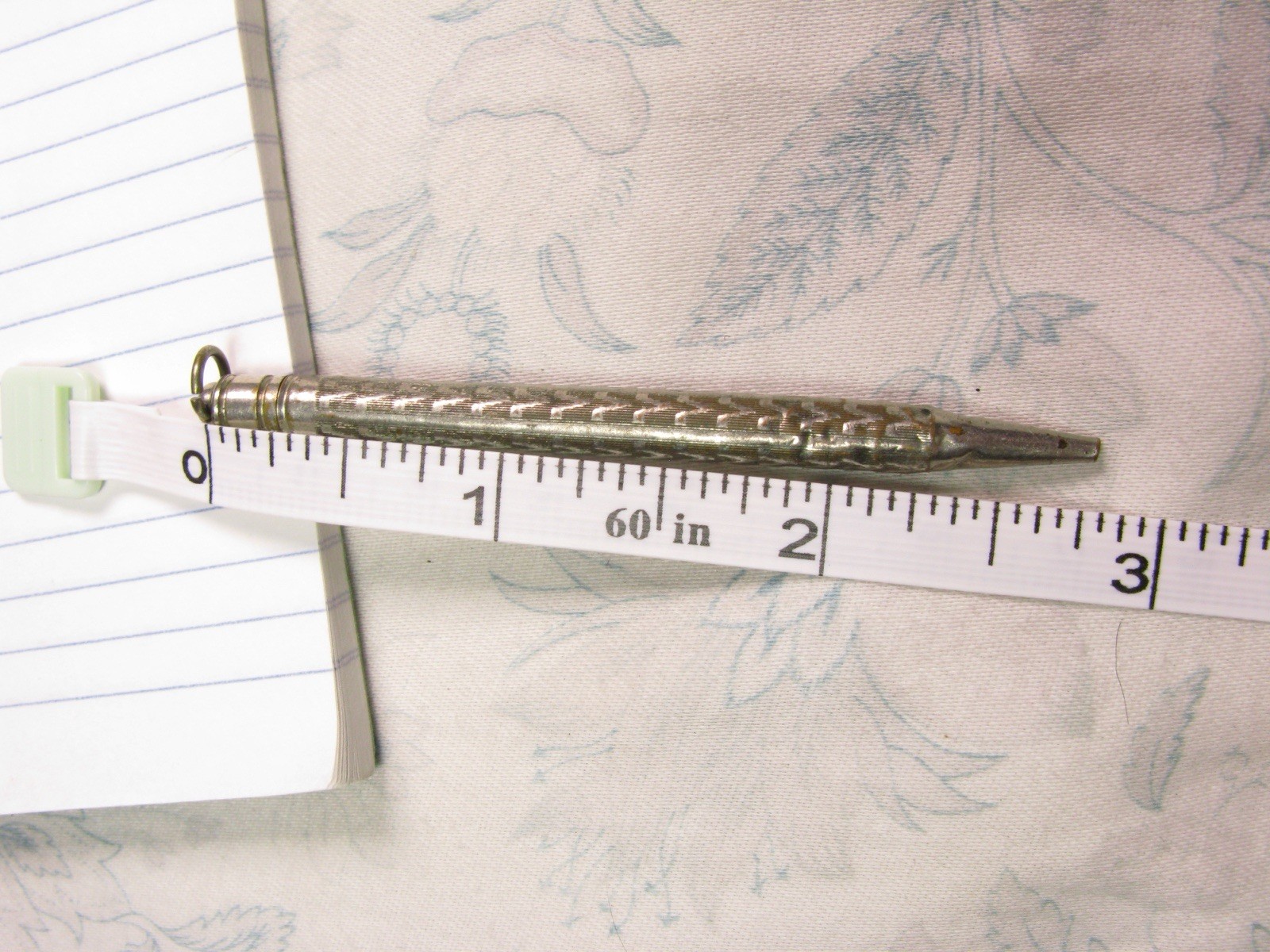 Small Vintage Mechanical Pencil Cool Pattern 1.1mm lead Silver color