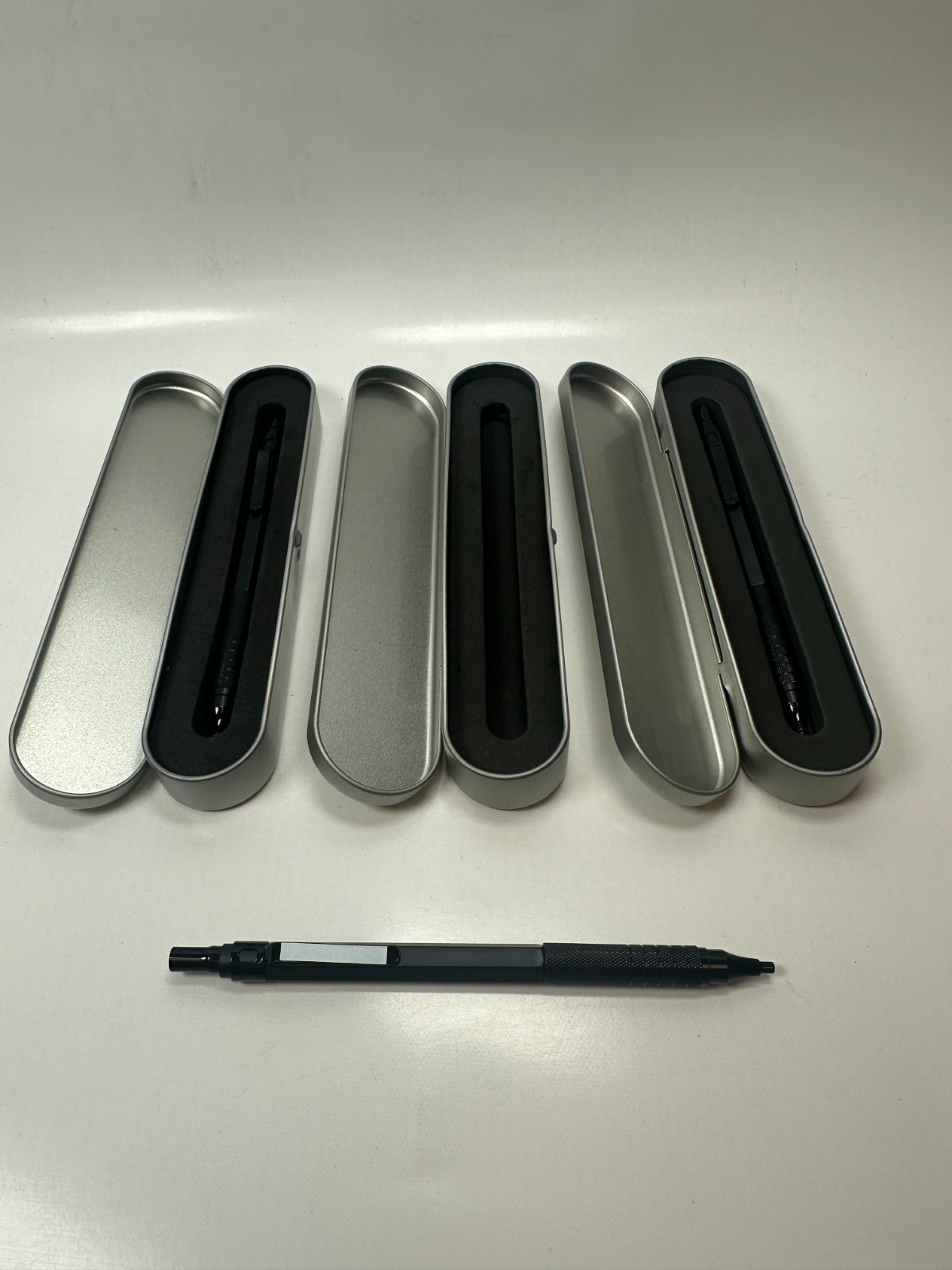 0.7mm Mechanical Pencil Full Metal Gloss Black with Steel Case (Lot of 3) – New