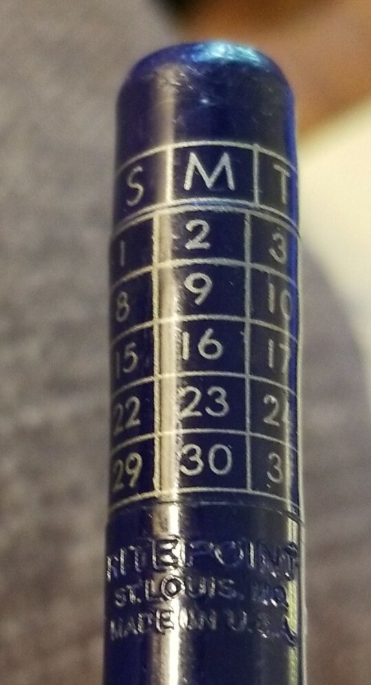 RITEPOINT Perpetual Calendar Mechanical Pencil Good Year Tires Ad Valley Motor