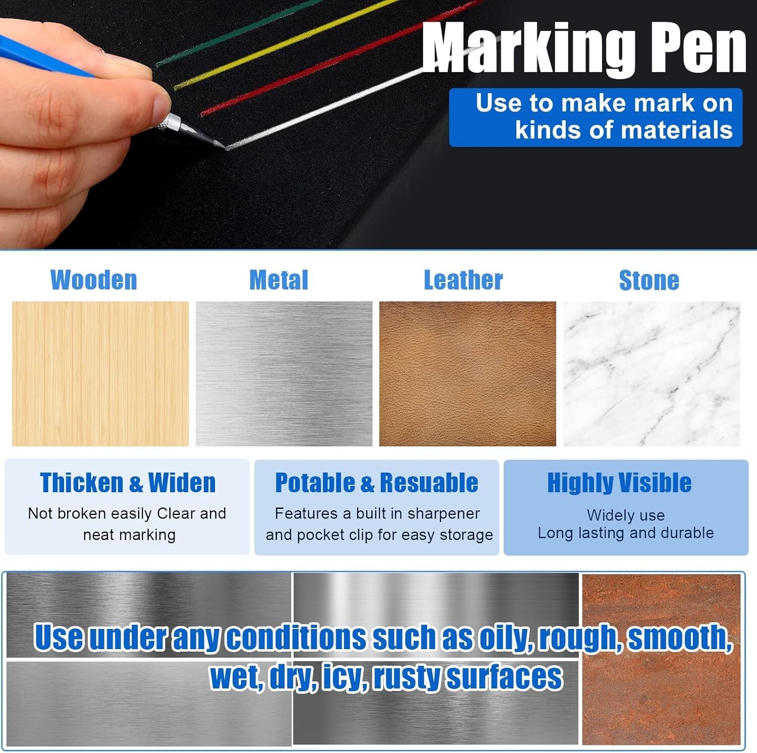Industrial Welders Pencil Pack: 2 Pencils & 48 Refills for Tough Marking Needs