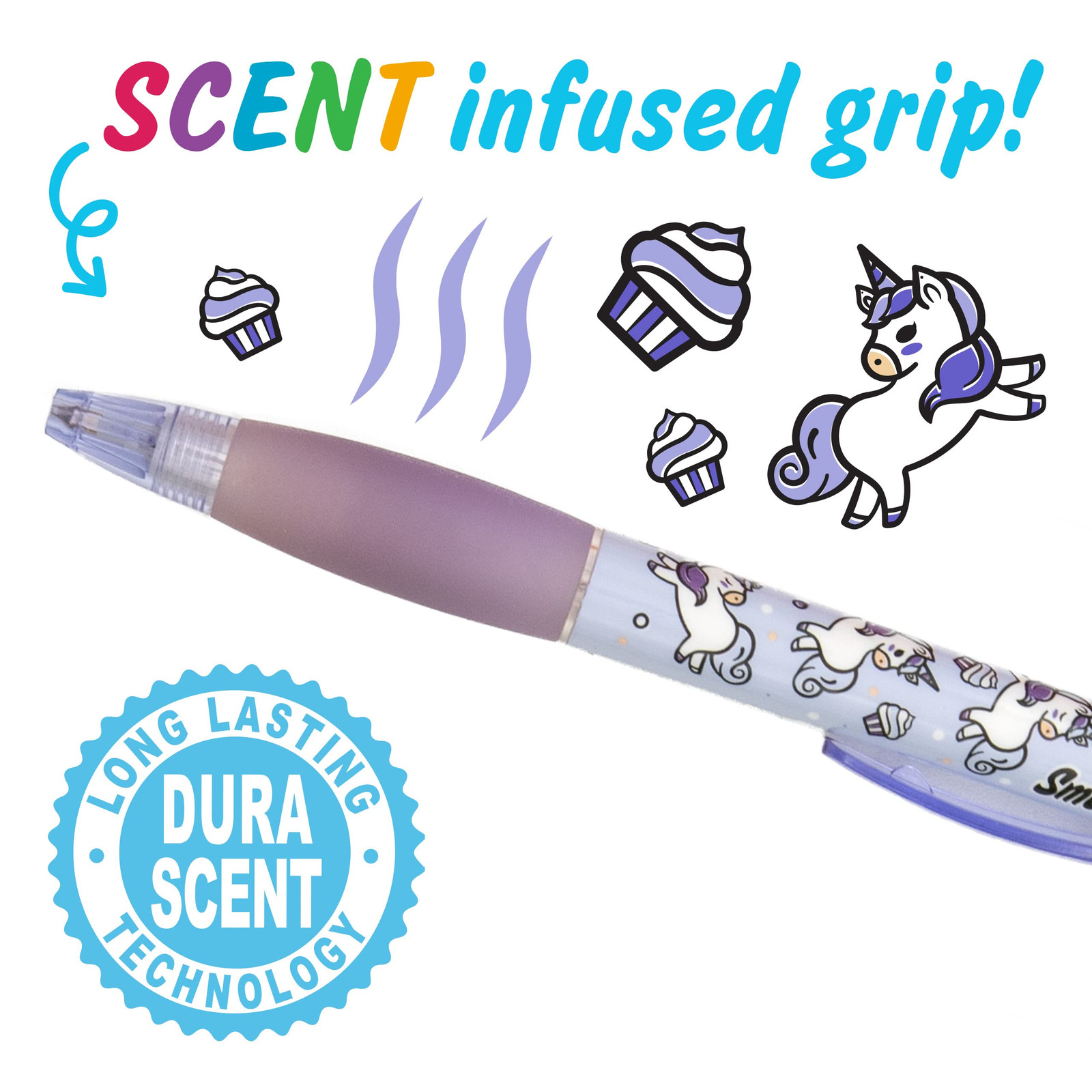 Unicorn Graphite Mechanical Pencils Pack of 8 Scented Grip Medium Point 0.7mm