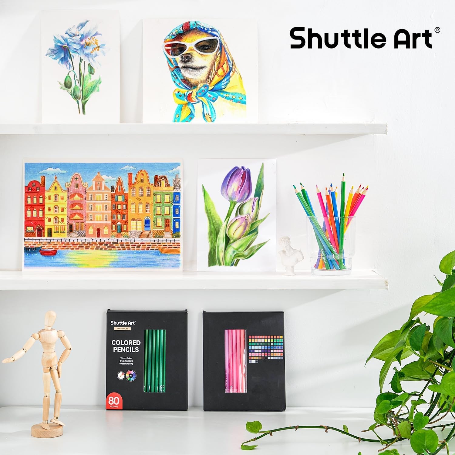 Shuttle Art 80 Colored Pencils, 1 Count (Pack of 80), 80 Colors