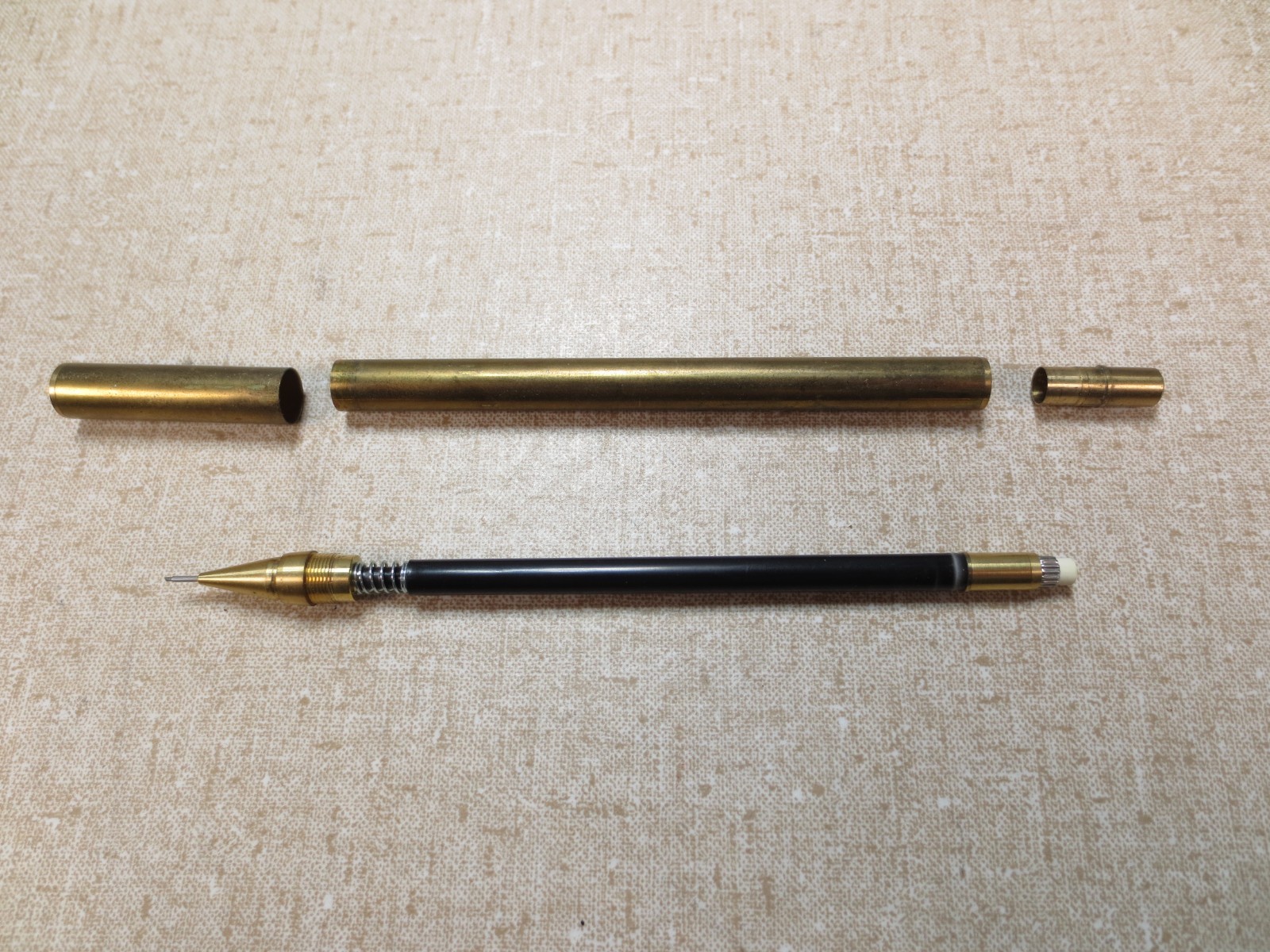 Meister by Point All Brass Mechanical Pencil Push Button 0.5mm Tested