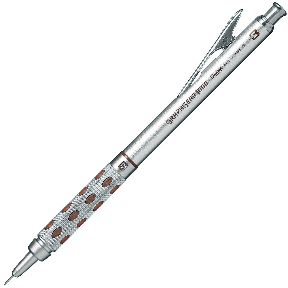 Pentel Graph Gear 1000 Mechanical Drafting Pencil 0.3mm PG1013 Silver Japan NEW