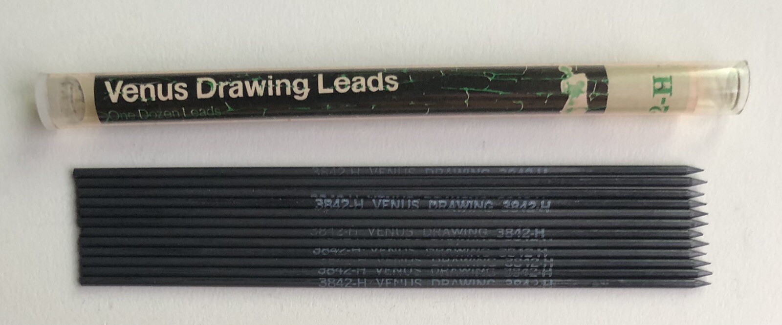 Vintage Faber Castell VENUS 3842 Drawing 2mm H Leads NOS Tube Of 12 NJ USA