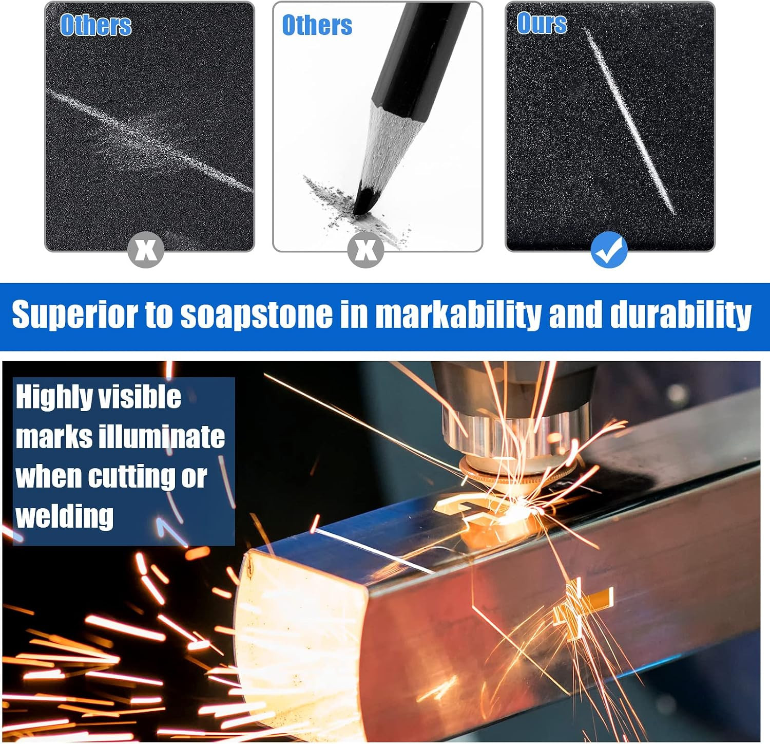 2 Pcs Welders Pencil with 48 PCS round Refills Mechanical Pencils