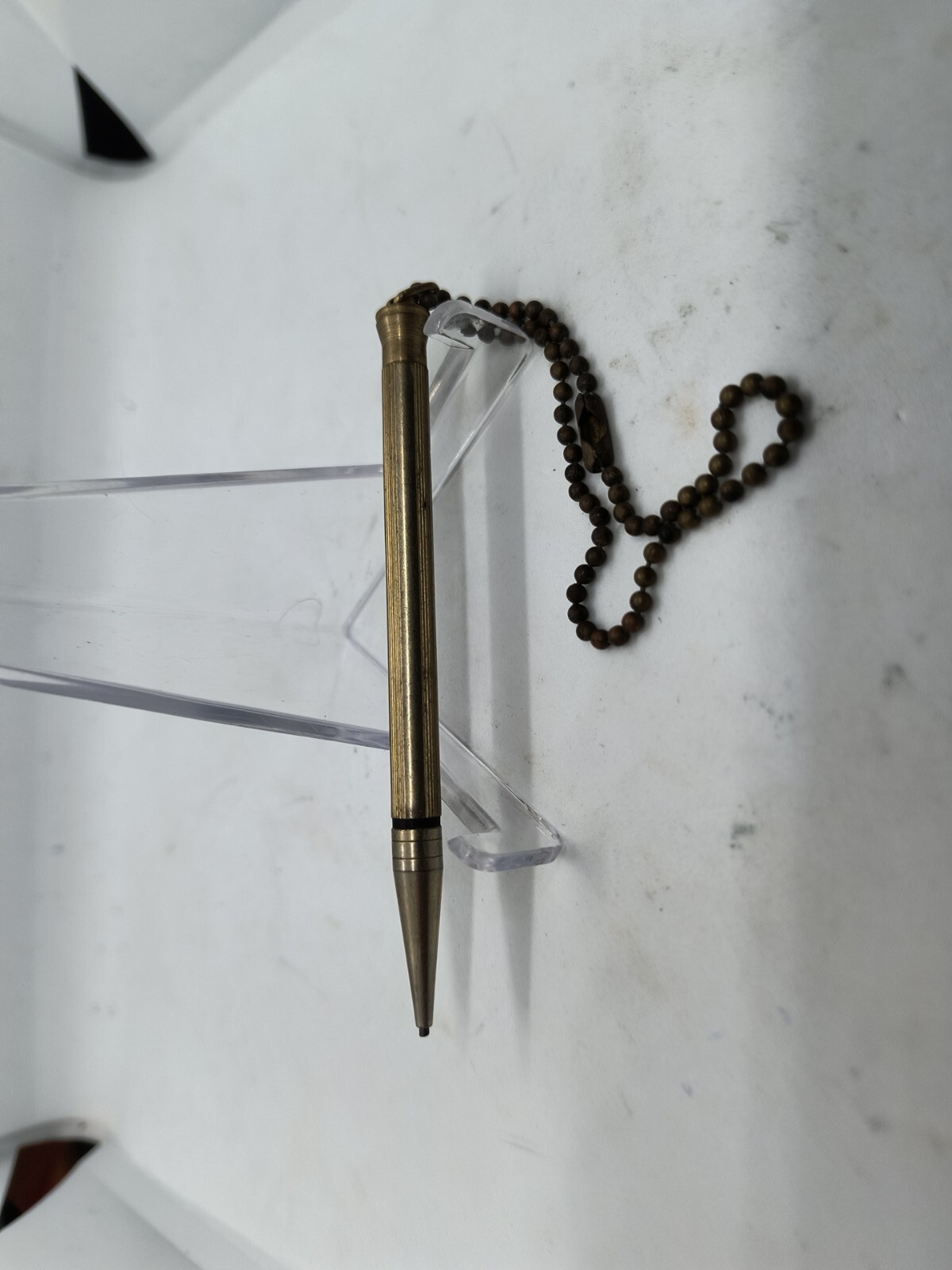 Brass Round Strip Mechanical Pencil, VTG 3 1/2″ long, 1.18mm lead. Unbranded.