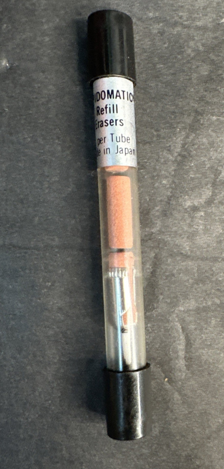 Rapidomatic Mechanical Pen Pencil Refill Erasers Vintage 4 In Tube