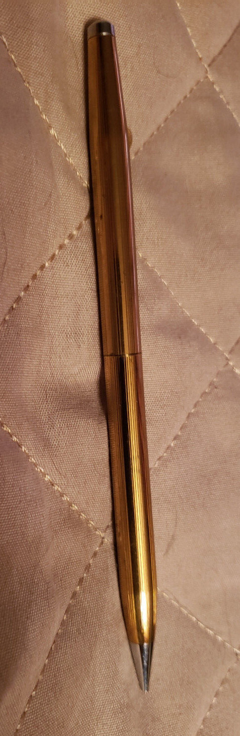 Gold Tone BELL Telephone BRADLEY Mechanical Lead Pencil Vintage Pocket Clip USA