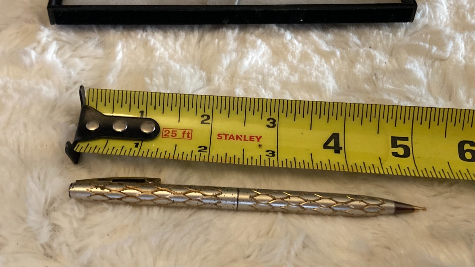 Vtg 1960s Lady Sheaffer Tulle Pattern Twist Mechanical Pencil Silver Gold Toned