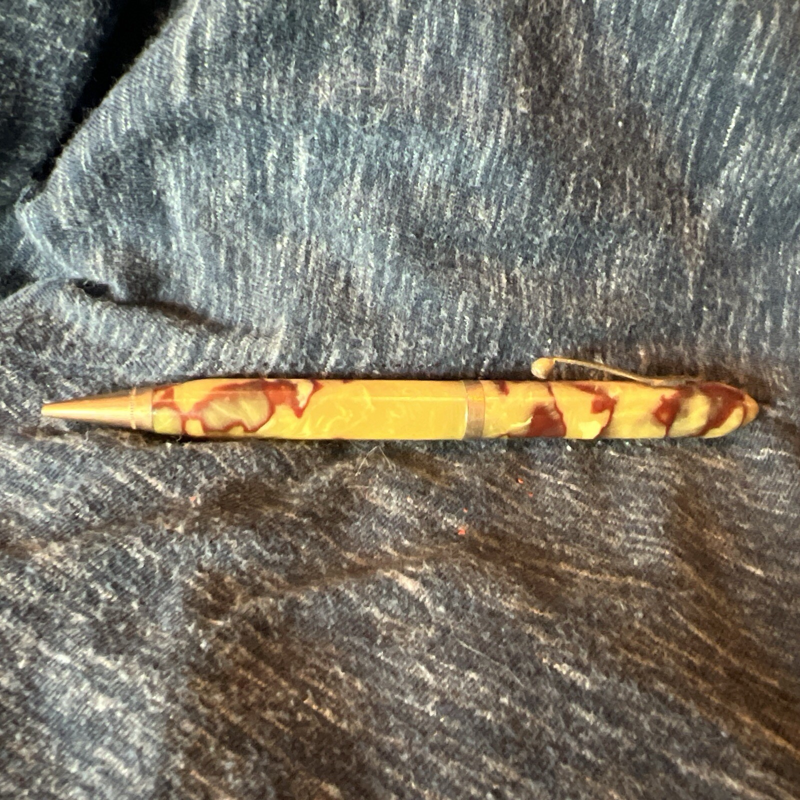 Remington Pen Co Marbled Burgundy Carmel Pin Or Pencil Pen Shell Only No Insides