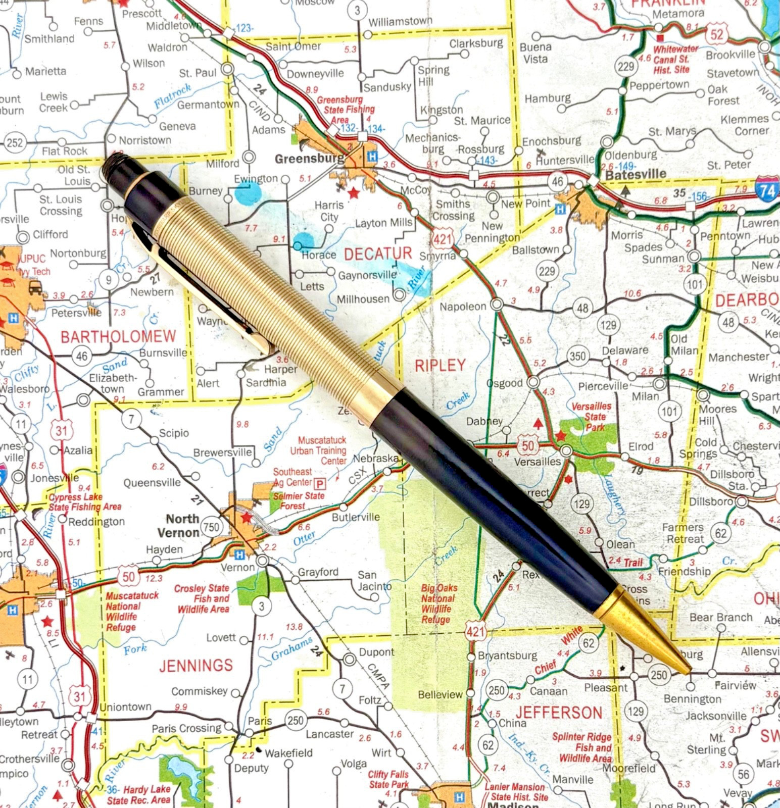 Vintage Wahl Eversharp Skyline Pencil Navy Blue with 1/10 14k gold-filled cap