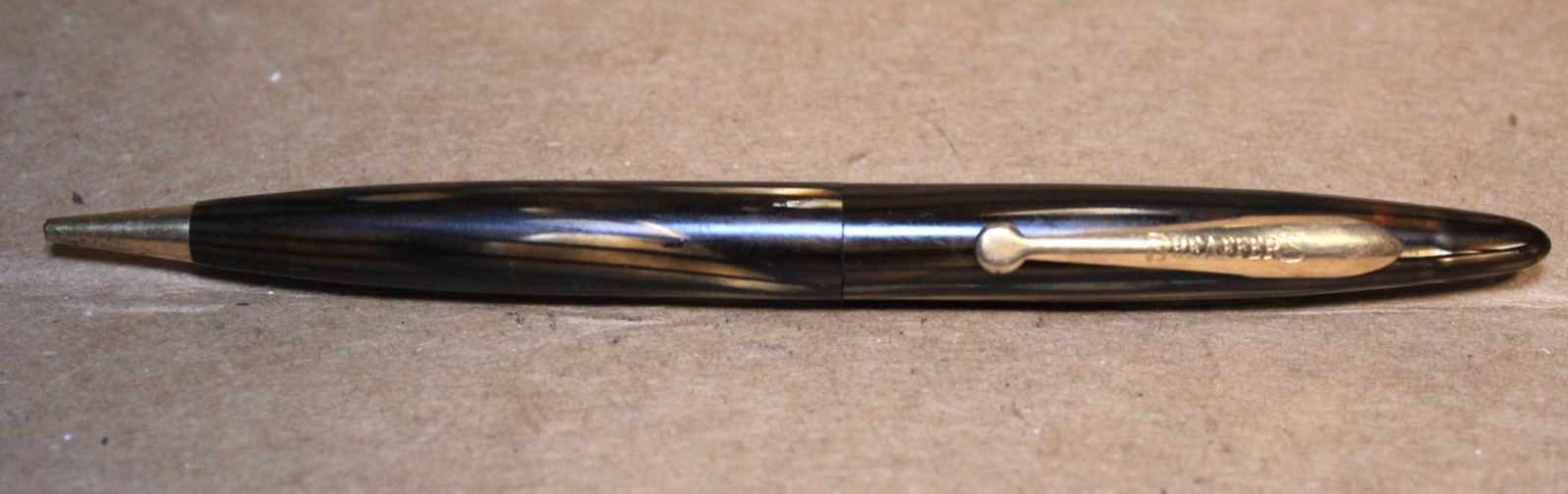 Sheaffer Balance Brown Striated & Gold trim 0.9mm Pencil MADE IN USA