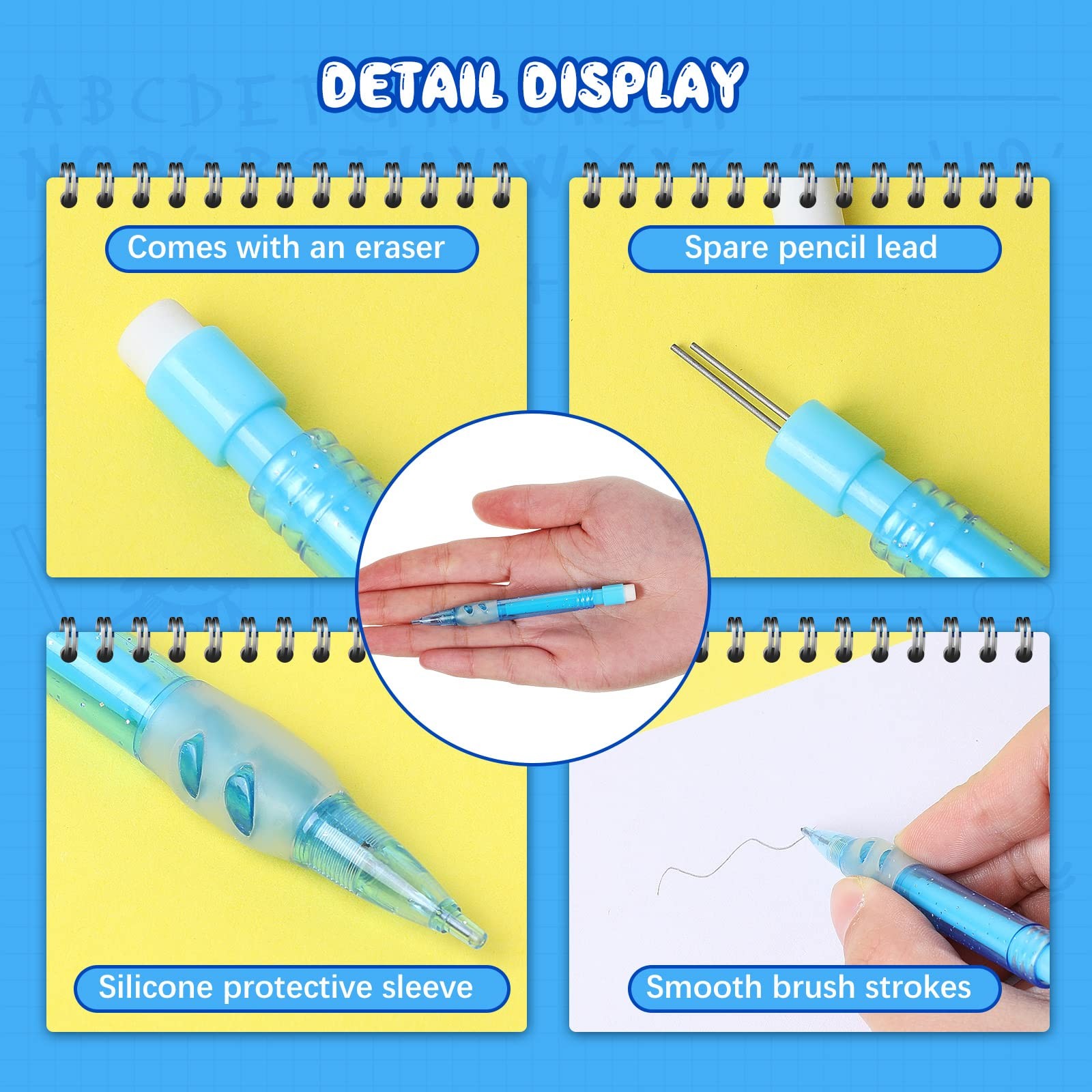 Gersoniel Assorted Mini Mechanical Pencils 0.7 mm Automatic with Red