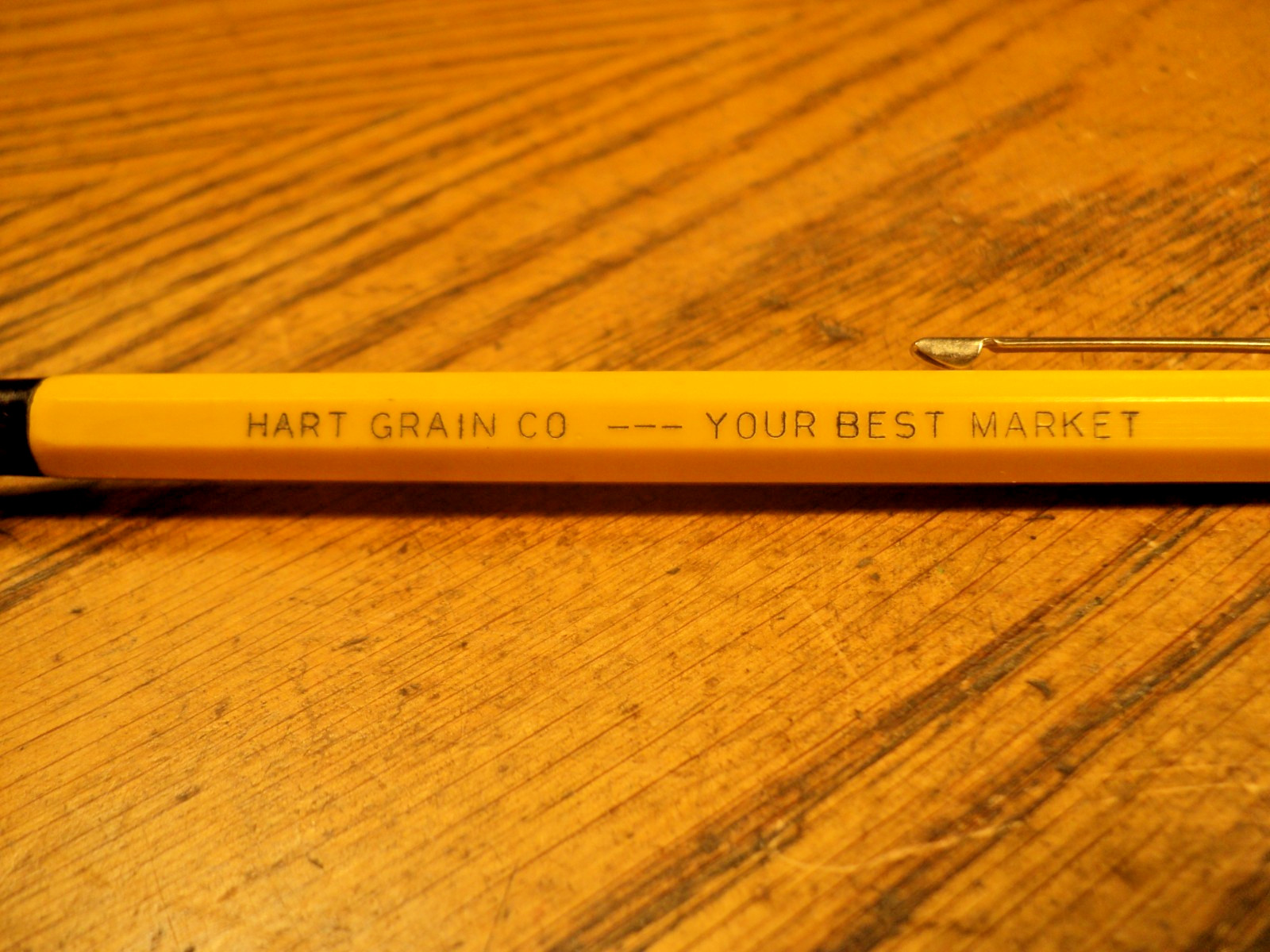 Vintage Autopoint Mechanical Pencil Hart Grain Co Your Best Market Yellow Body