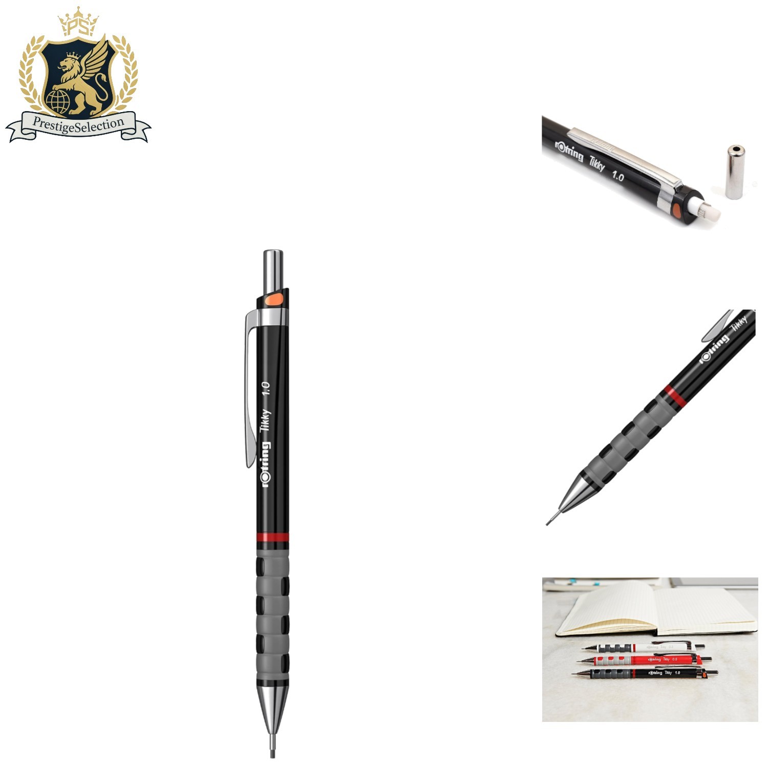 Ergonomic Tikky Mechanical Pencil 1.0 mm with Rubber Grip – Retractable Design