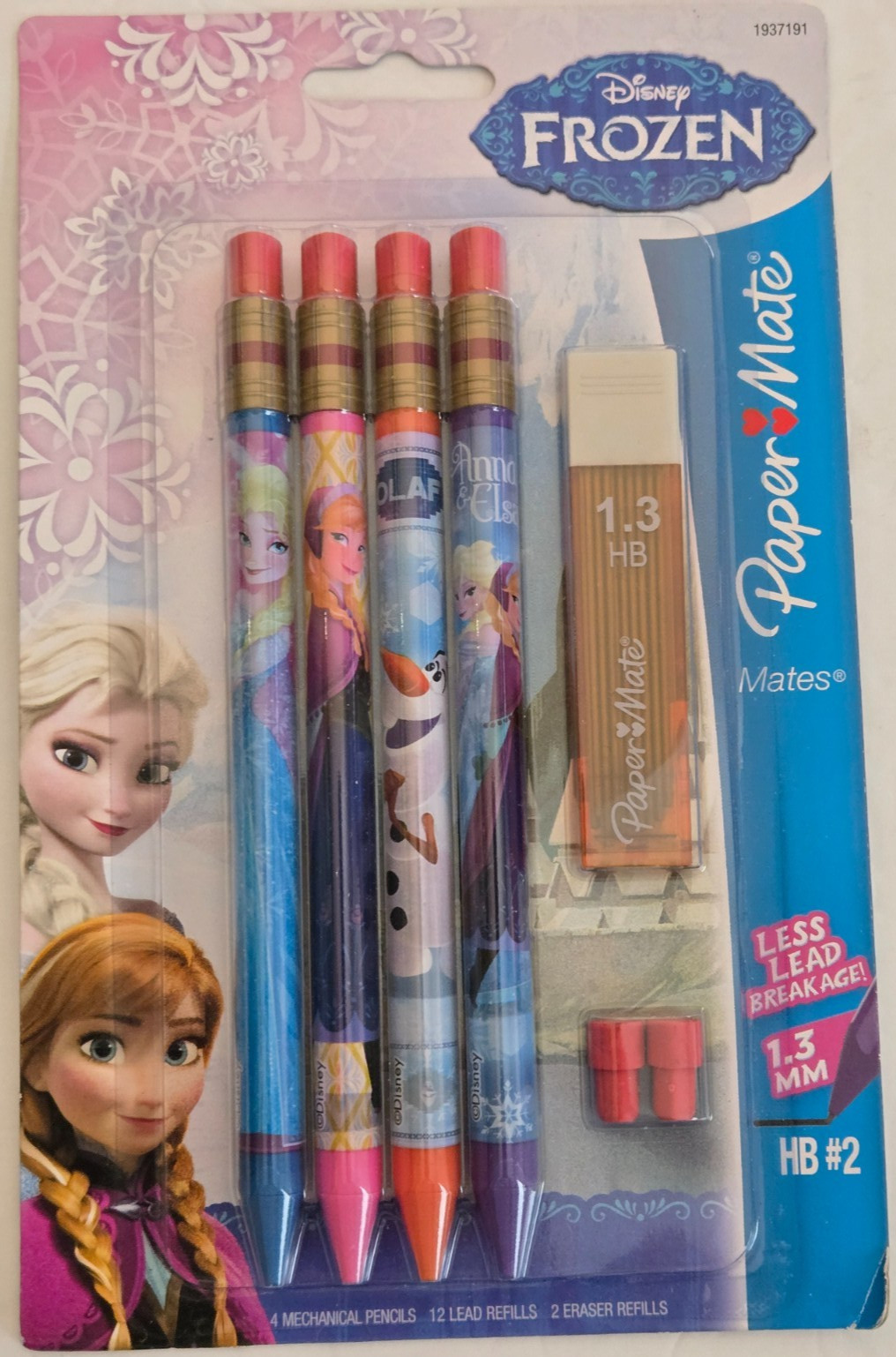 Paper Mate Disney Frozen Mechanical Pencil Extra Erasers & Lead 4 Pack HB #2 New