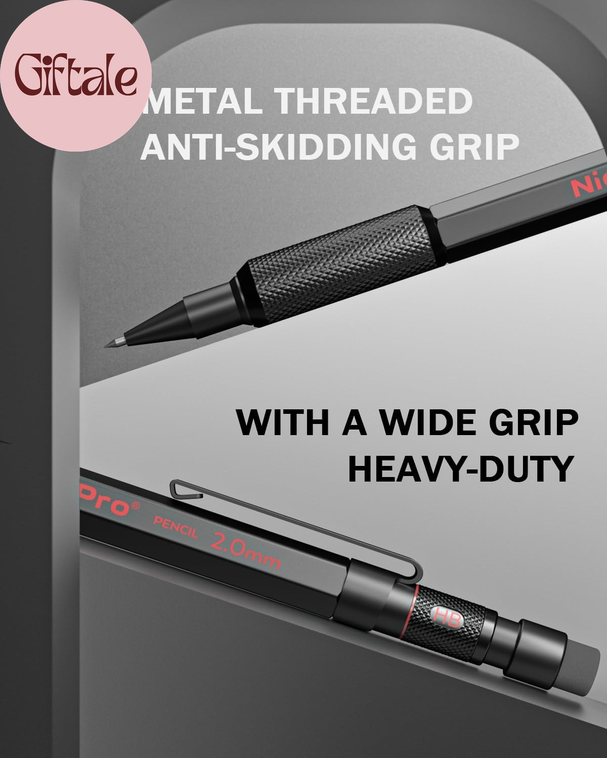 3 Pack 2Mm Mechanical Pencils Set with Case, 33 Graphite Lead Refills (4B 2B HB