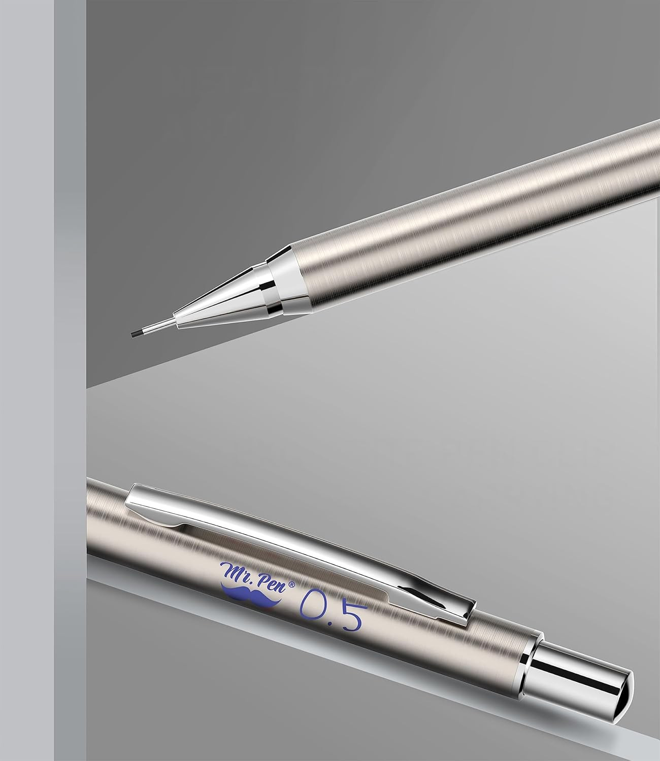 – Metal Mechanical Pencil Set with Lead Refills & Erasers, 2 Pack | 0.5mm, 4x Tu