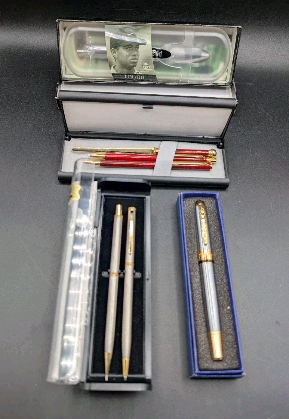 VTG LOT Misc Ballpoint Pens, Mechanical Pencils Sets (1 Letter Opener), Fountain