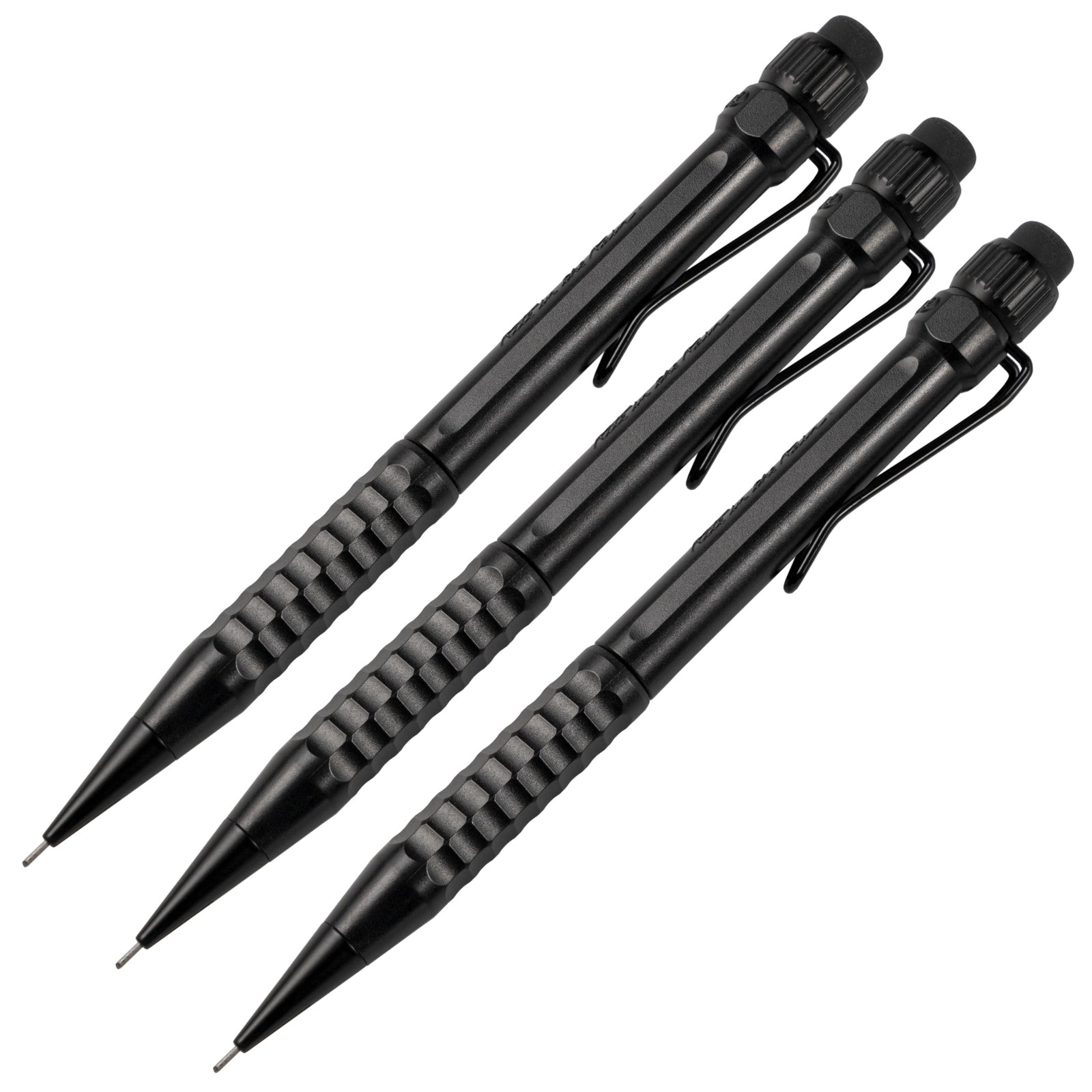 3 PCS Weatherproof Mechanical Twist Pencil Black Barrel 0.9mm Lead No. BK9-3