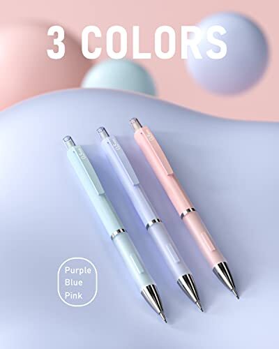 6PCS Pastel Mechanical Pencil Set with 12 tubes HB Lead Refills, 0.5 & 0.7 mm