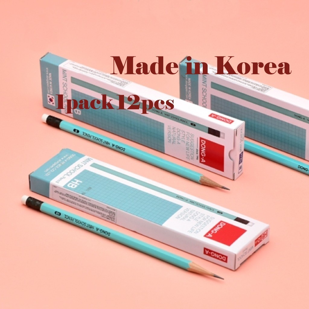 School Pencil 2B Mint 24 Pcs (12×2 Pack) Made in Korea Student Writing Drawing